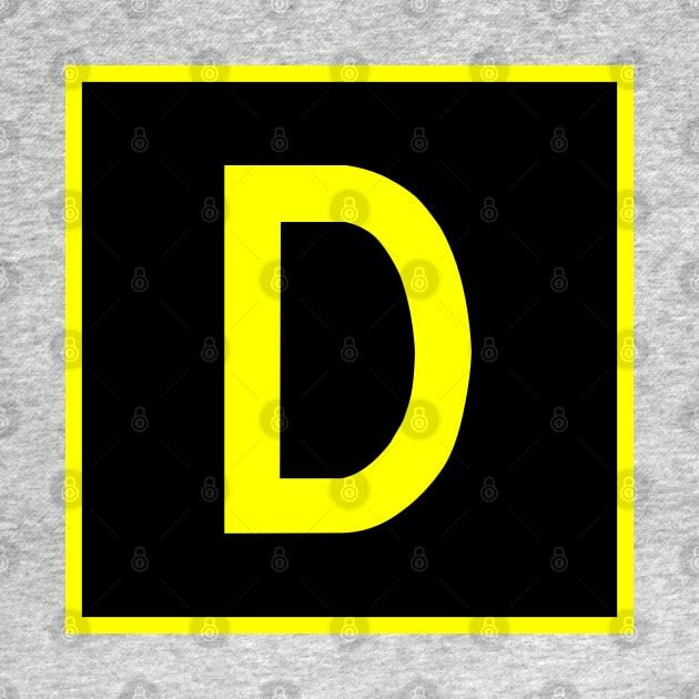 D - Delta - FAA taxiway sign, phonetic alphabet by Vidision Avgeek